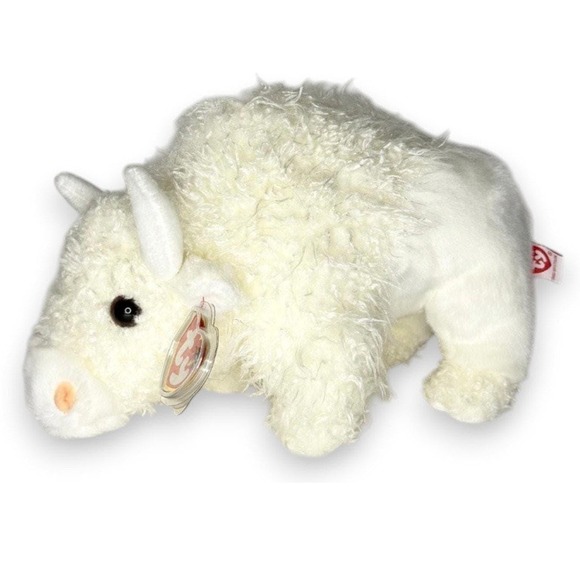 Ty Other - Roam the White Buffalo Ty Beanie Buddy | Prairie Guardian | Mint Heart Tag poly
